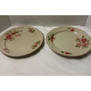 Vintage Gibson Roseland Dinner Plates 2 Pink Rose Grannycore Cottagecore